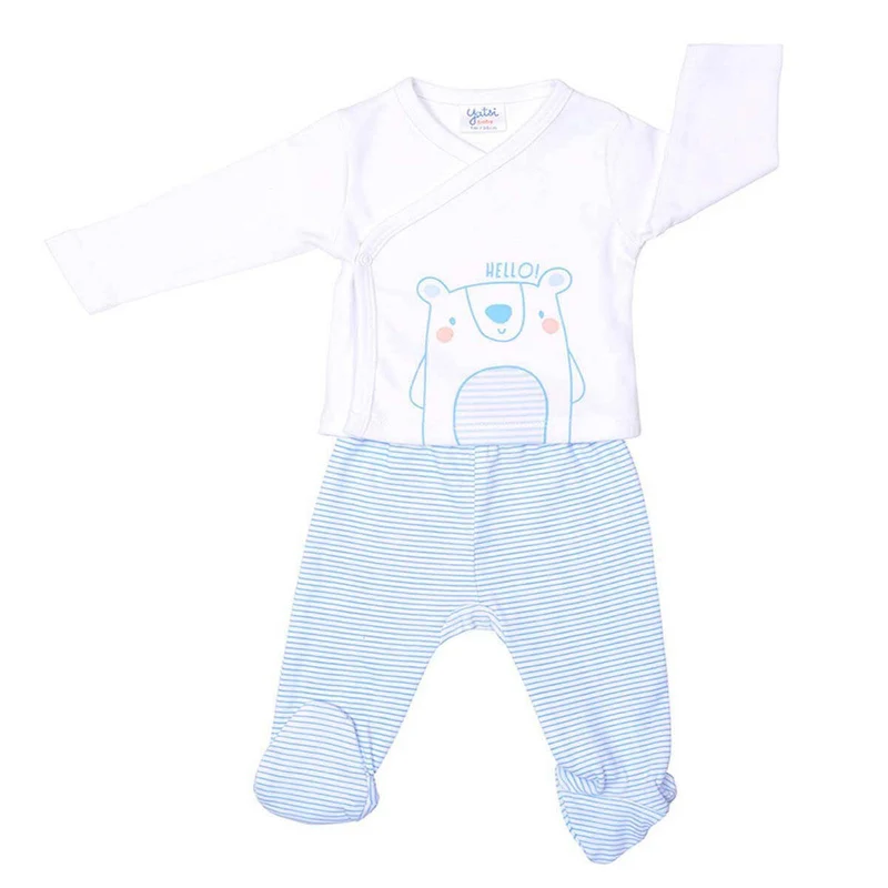 Primera puesta bebé niño Osito azul
