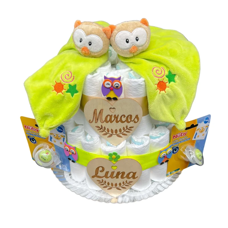 Tarta de pañales Animalitos del bosque