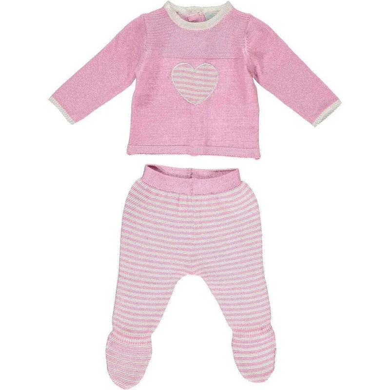 Primera puesta bebé niña Corazón rosa