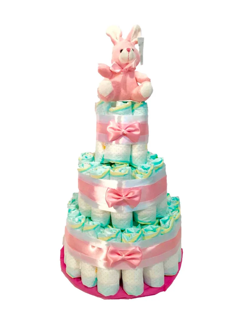 Tarta de pañales conejito
