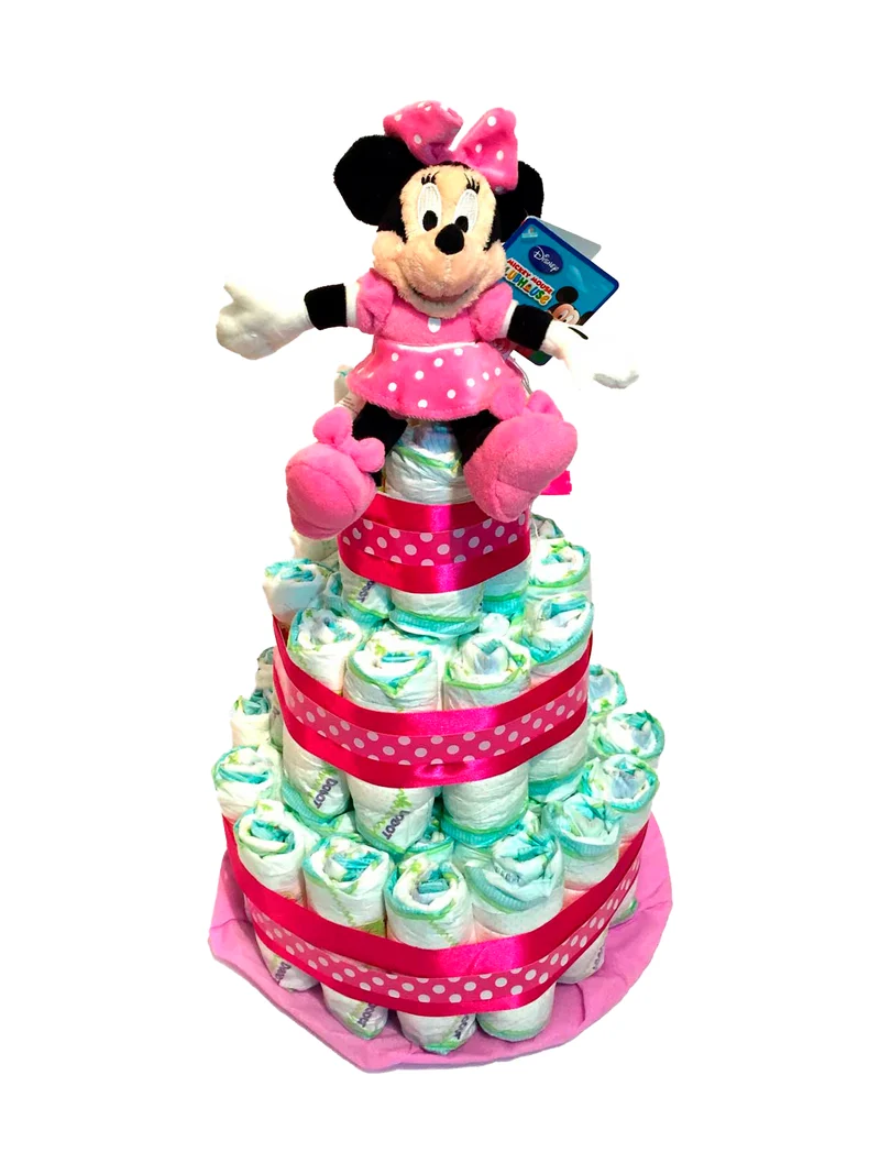 Tarta de pañales Minnie Mouse Disney