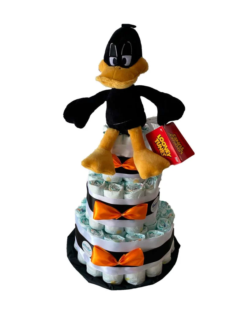 Tarta de pañales Looney tunes Pato Lucas