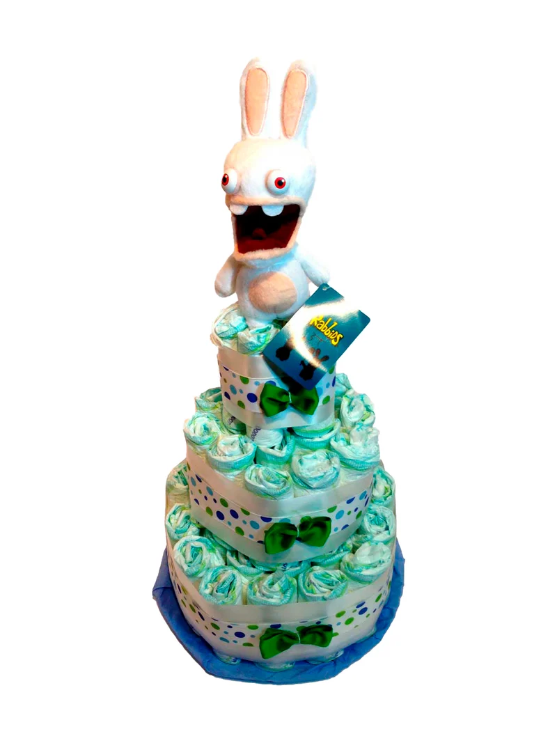 Tarta de pañales Rabbids