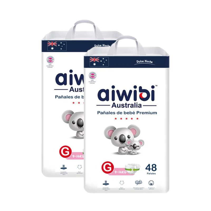 Pack 2x Pañales Aiwibi Premium Dulce Noche G (48 unidades)