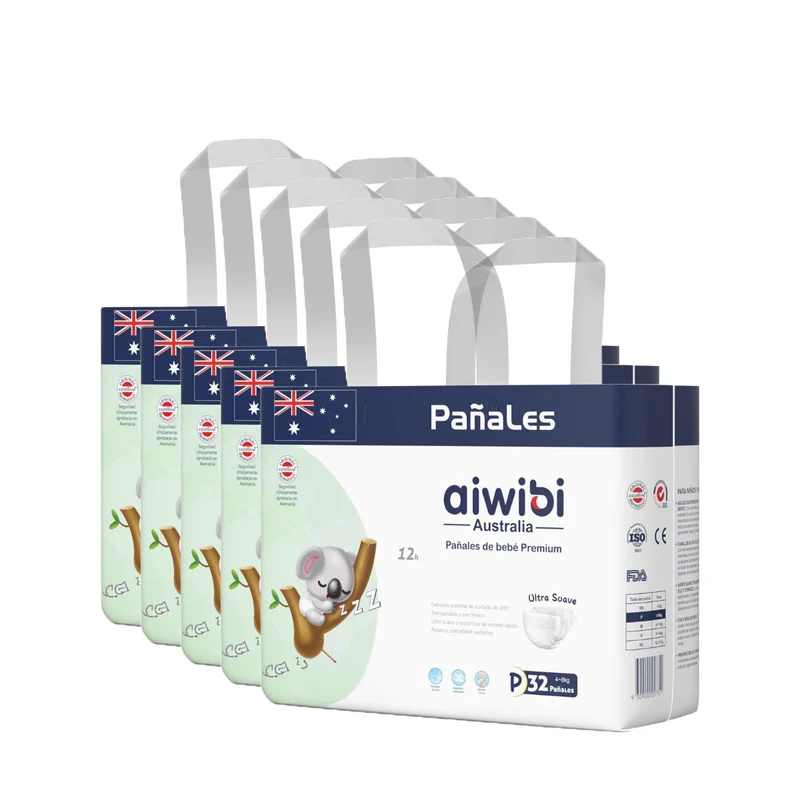 Pack 5x Pañales Aiwibi Premium P (32 unidades)