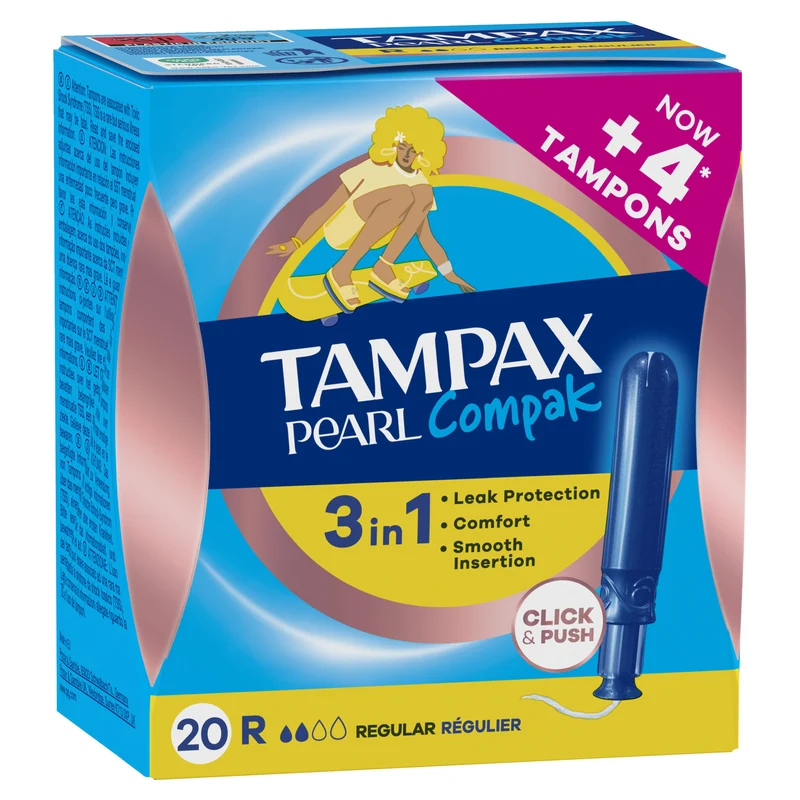 Tampón compak pearl regular Tampax 20u