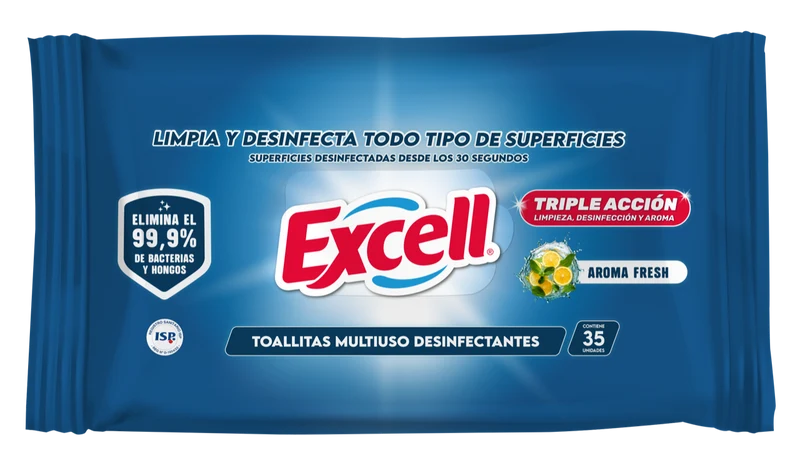 Toallitas Húmedas Desinfectantes Multiuso Bolsa 50U Excell