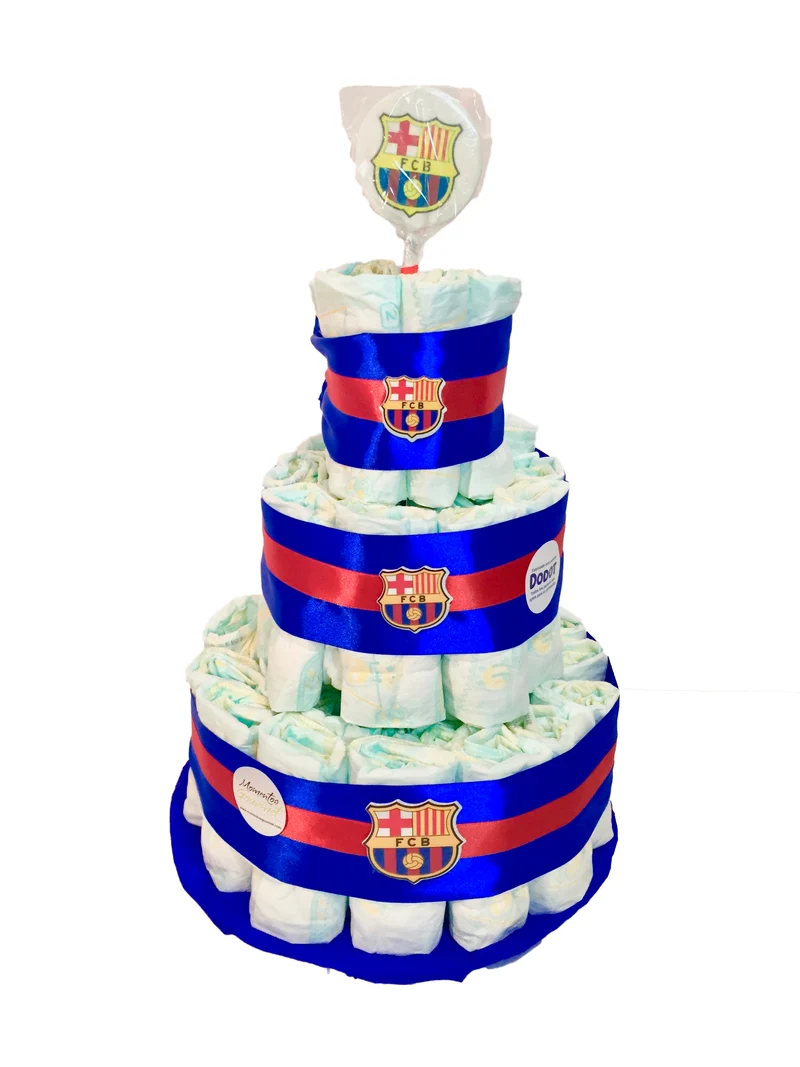 Tarta de pañales F.C. Barcelona
