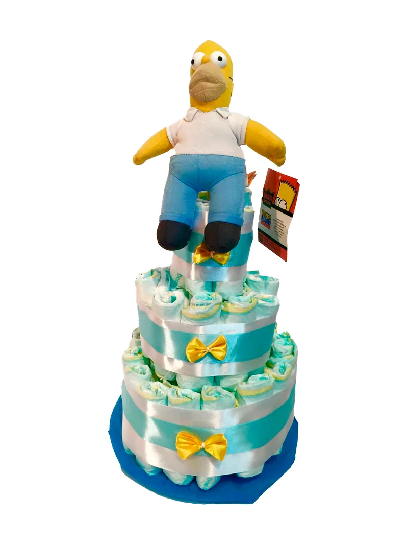 Tarta de pañales Homer Simpson