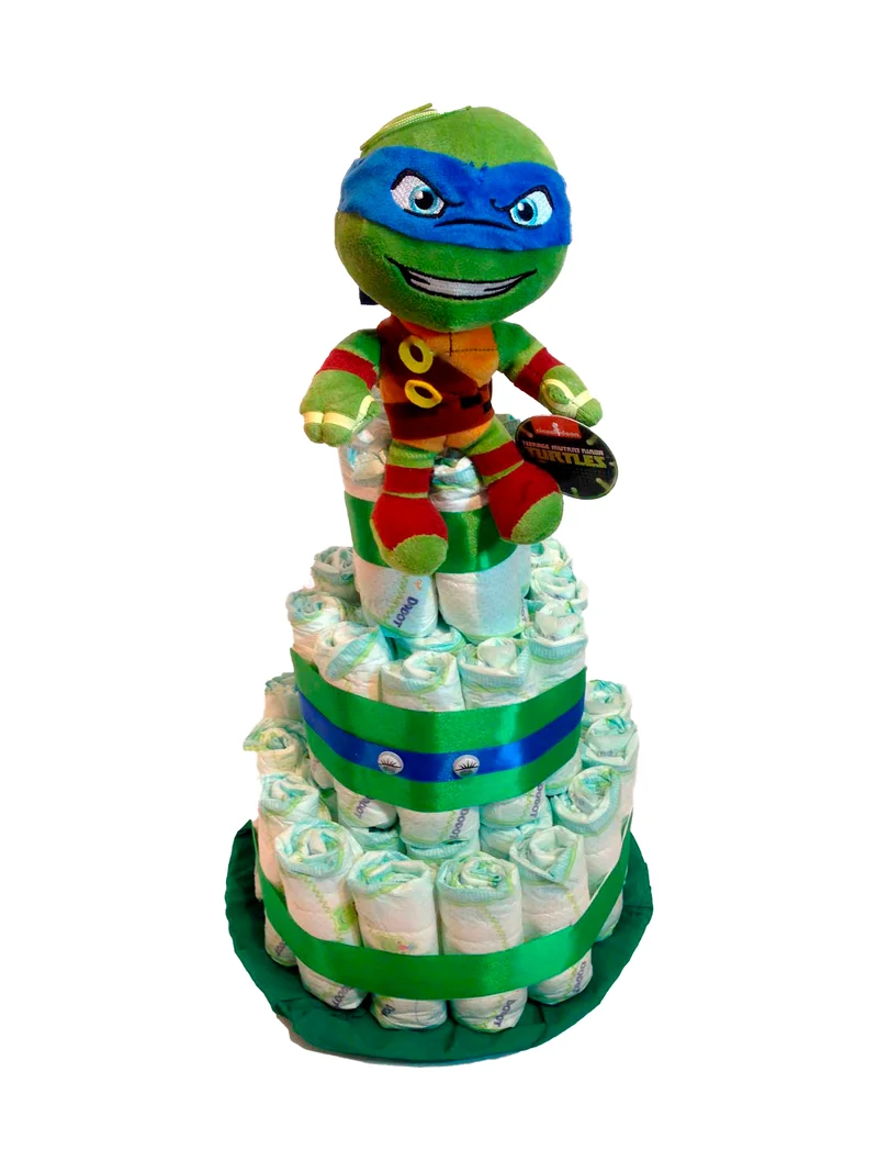 Tarta de pañales Tortugas ninja