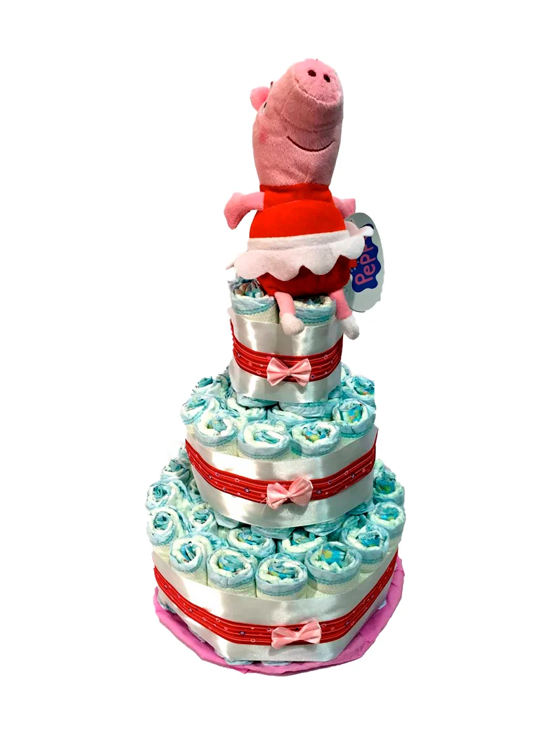 Tarta de pañales Peppa pig