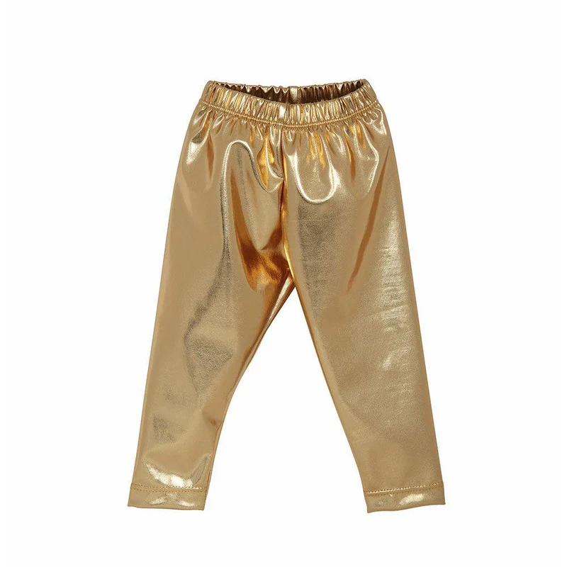 pantalon leggings metalizado dorado talla 2