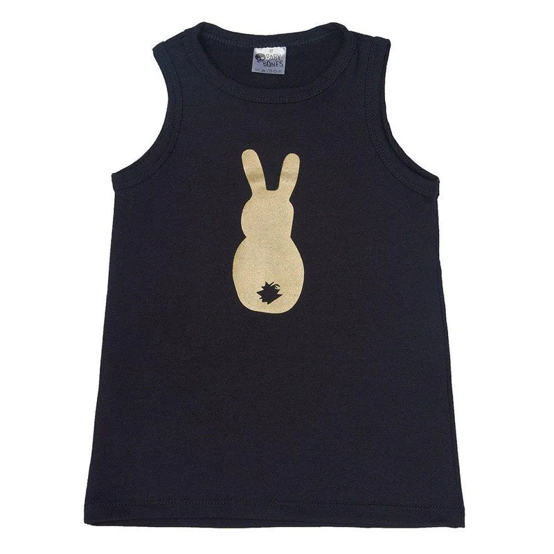 vestido jardinera con estampado de conejo negro talla 1