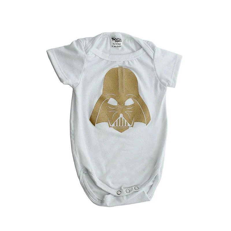 body manga corta cuello cruzado estampado mascara de darth vader blanco talla 6 9