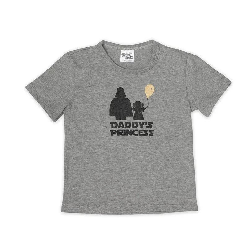 camiseta cuello redondo estampado daddys princess gris talla 6 9