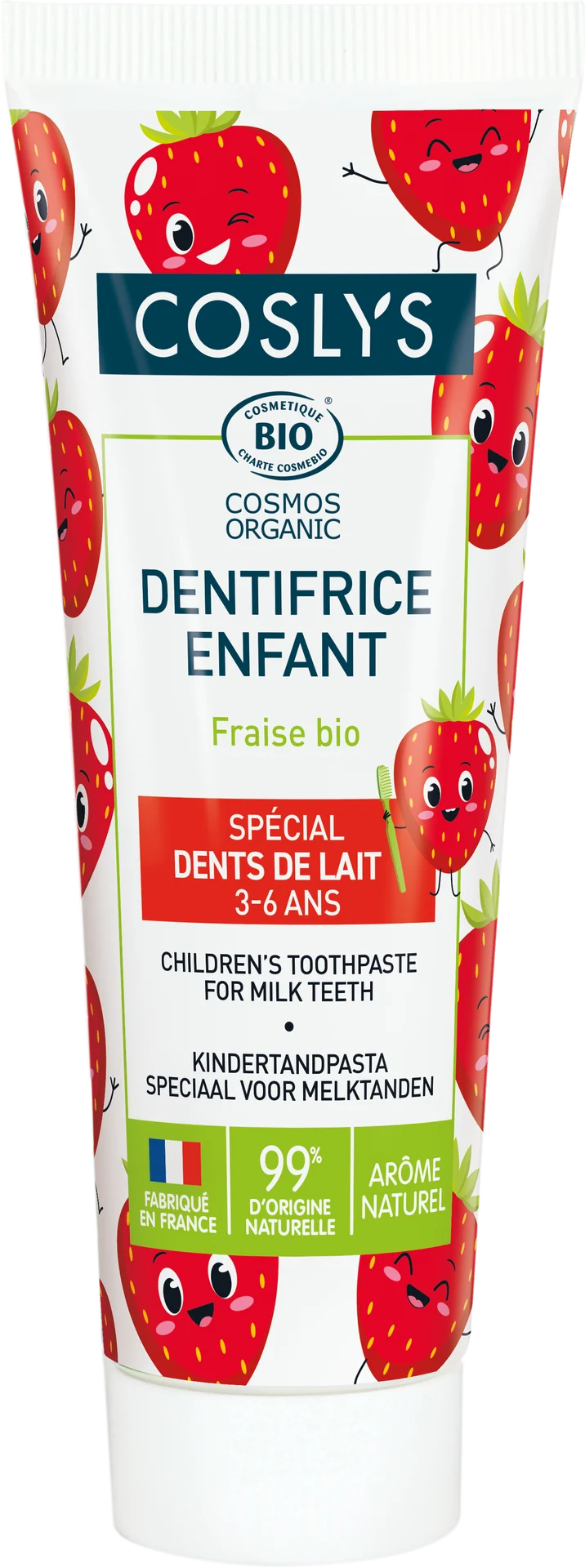 Gel Dentífrico Para Niños fresa Organica Coslys 75 ml
