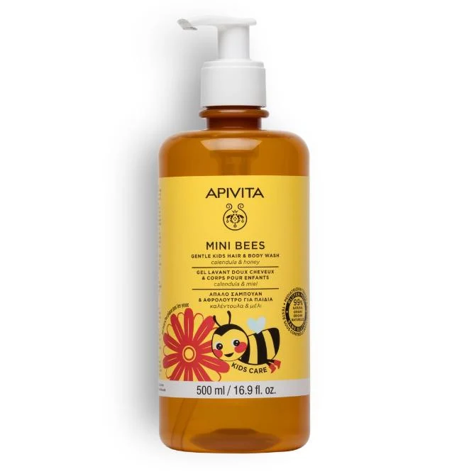 Gel Champú suave para niños caléndula y miel Apivita 500 ml