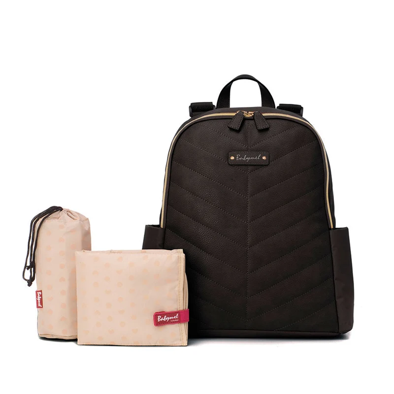 Mochila Maternal Gabby de Cuero Vegano - Negra
