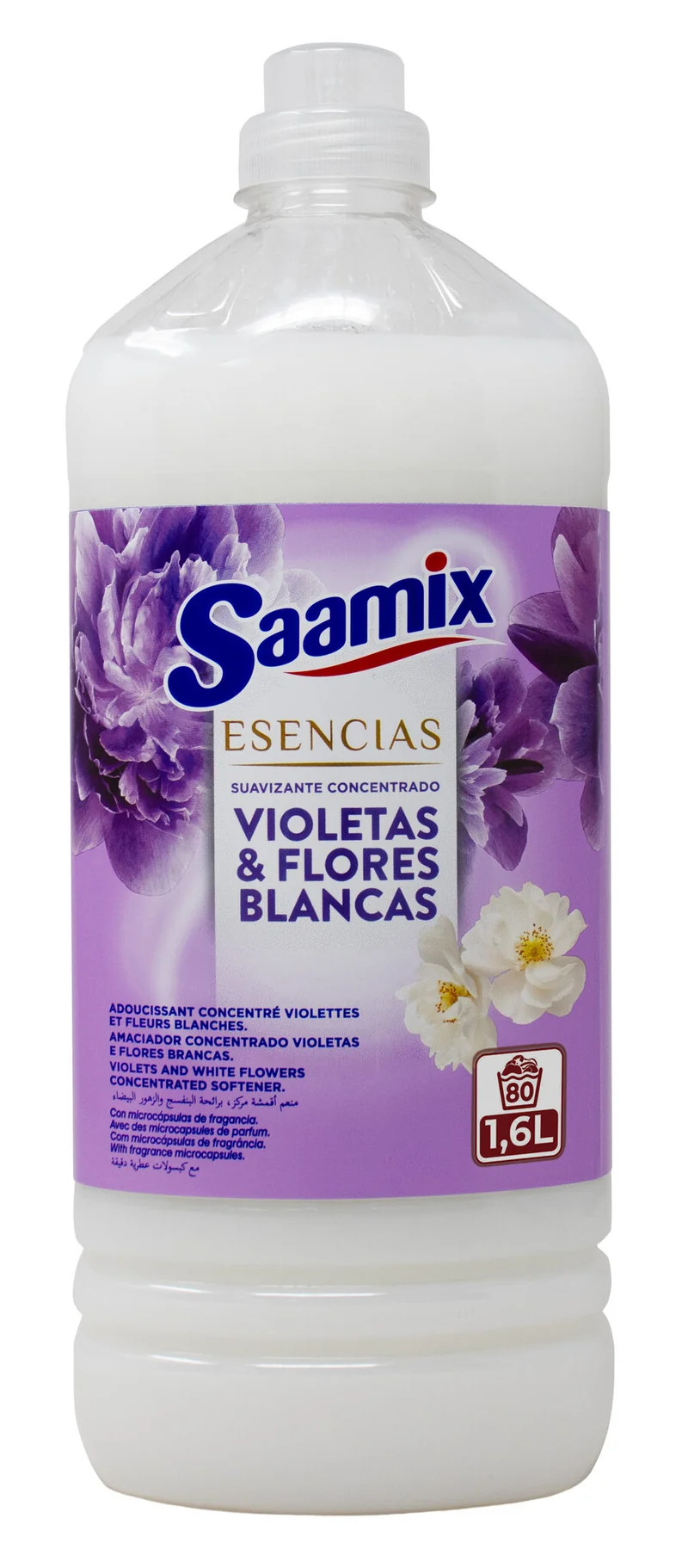 Suavizante concentrado violetas y flores blancas Saamix 80d