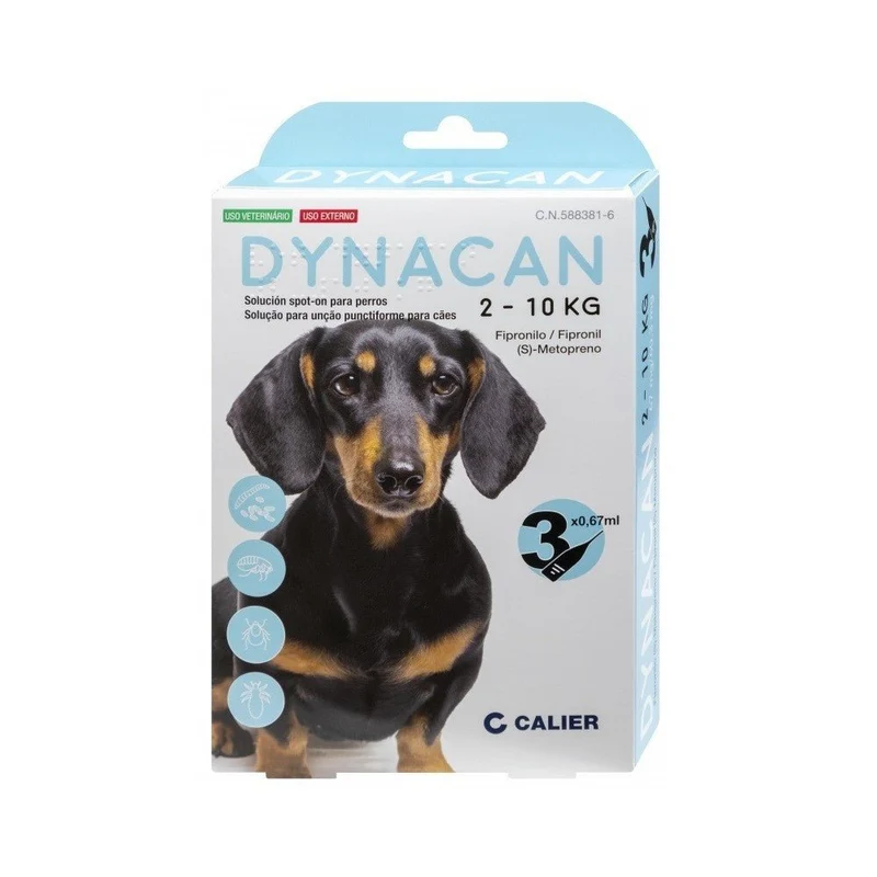 Calier Dynacan Perro 2-10 kg Antiparasitario Pipetas 3 ud