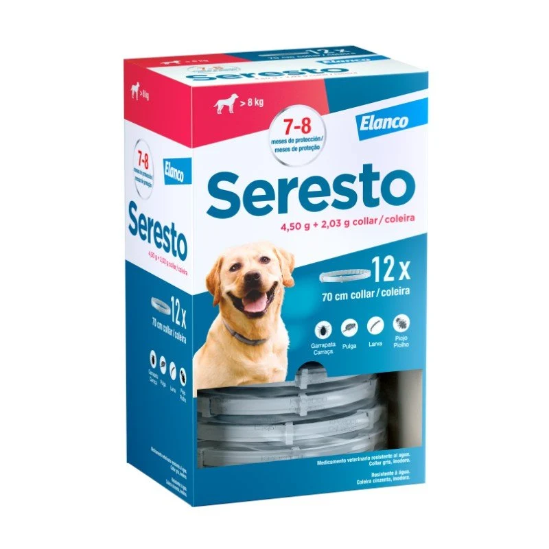 Elanco Seresto Collar Antiparasitario Perro Grande >8 kg Pack 12 ud