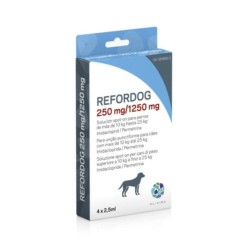 Karizoo Refordog 250mg/1250mg Pipetas Antiparasitario Perro 10-25 kg 4 Pipetas
