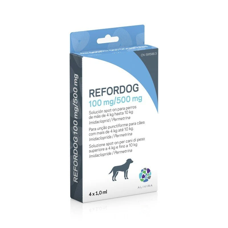 Karizoo Refordog 100mg/500mg Pipetas Antiparasitario Perro 4-10 kg 4 Pipetas
