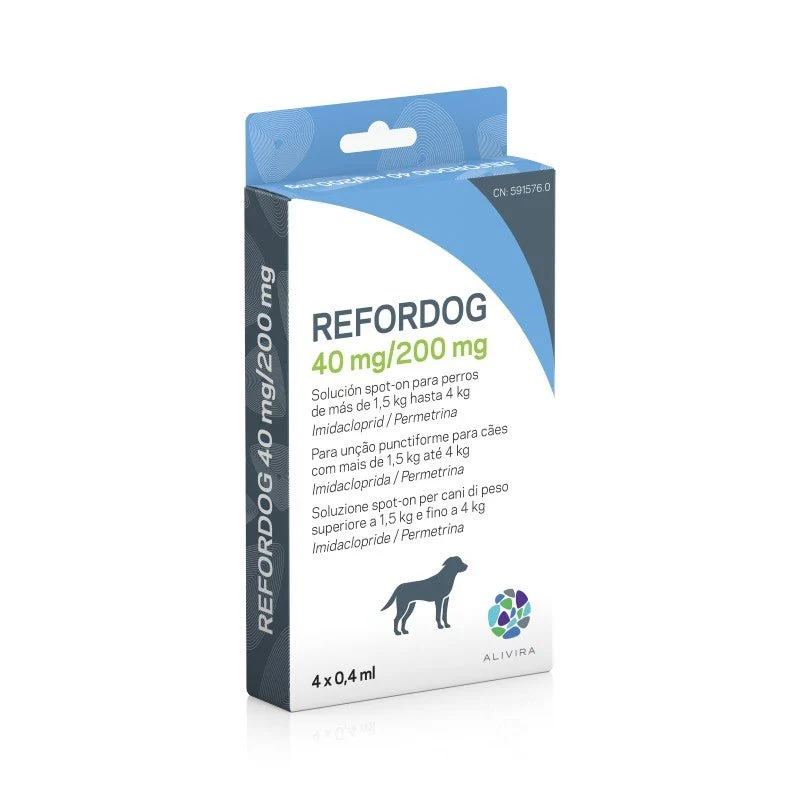 Karizoo Refordog 40mg/200mg Pipetas Antiparasitario Perro 1,5-4 kg 4 Pipetas