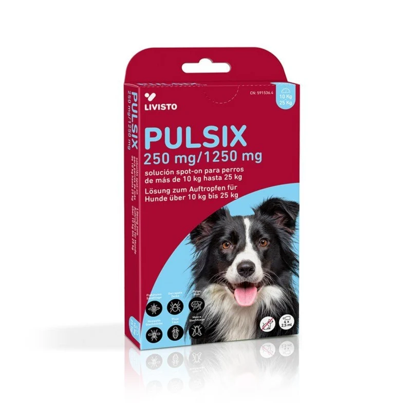 Livisto Pulsix Perros 10-25 kg Antiparasitario Pipetas 4 unidades