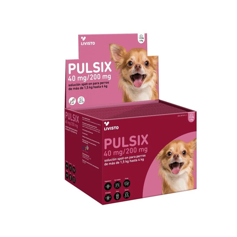 Livisto Pulsix Perros 0-4 kg Antiparasitario Pipetas 24 unidades