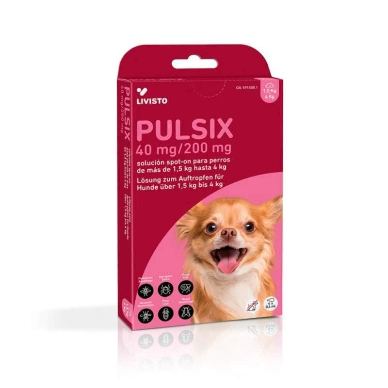 Livisto Pulsix Perros 0-4 kg Antiparasitario Pipetas 4 unidades