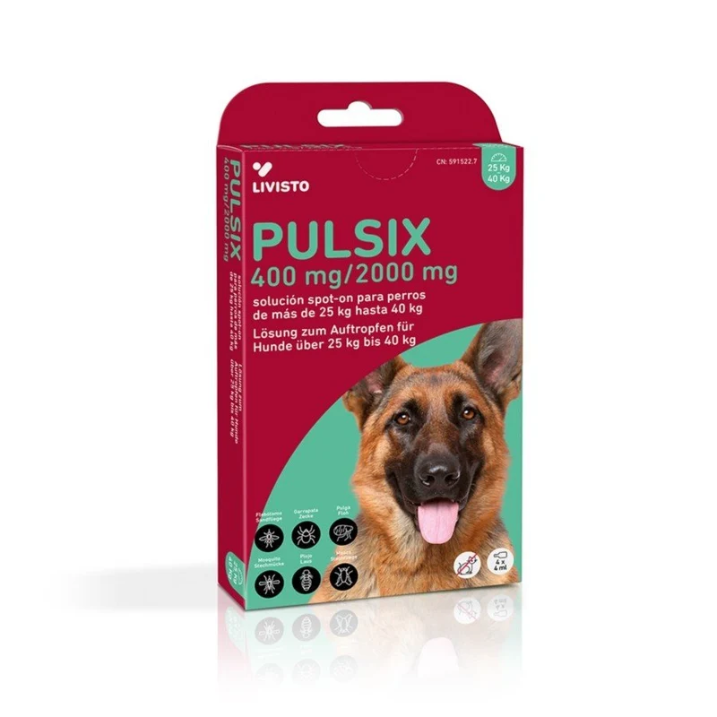 Livisto Pulsix Perros 25-40 kg Antiparasitario Pipetas 4 unidades