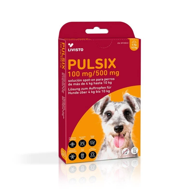 Livisto Pulsix Perros 4-10 kg Antiparasitario Pipetas 4 unidades