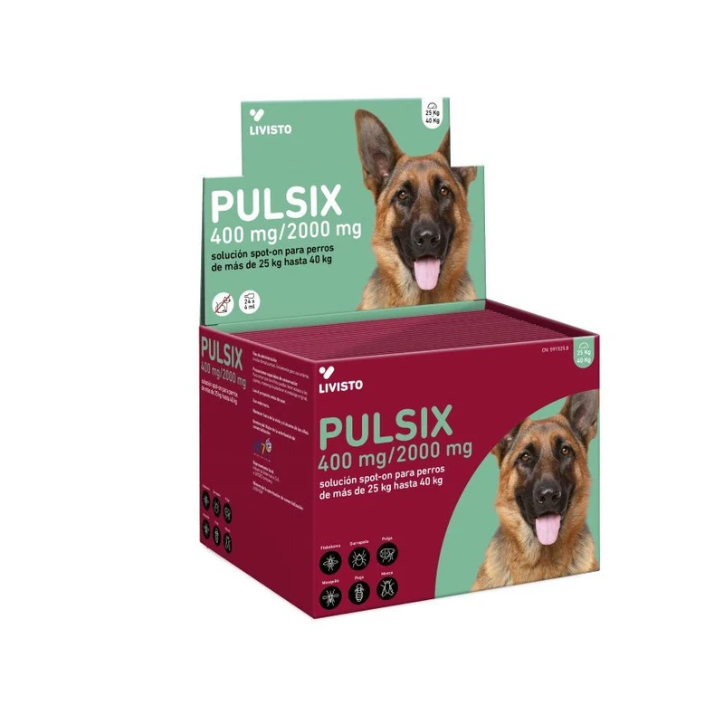 Livisto Pulsix Perros 25-40 kg Antiparasitario Pipetas 24 unidades
