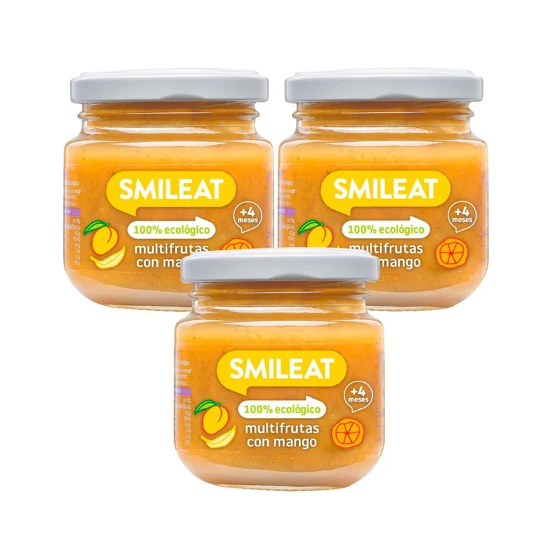 PROMO 3x Tarrito BIO multifrutas +6 meses Smileat 130g