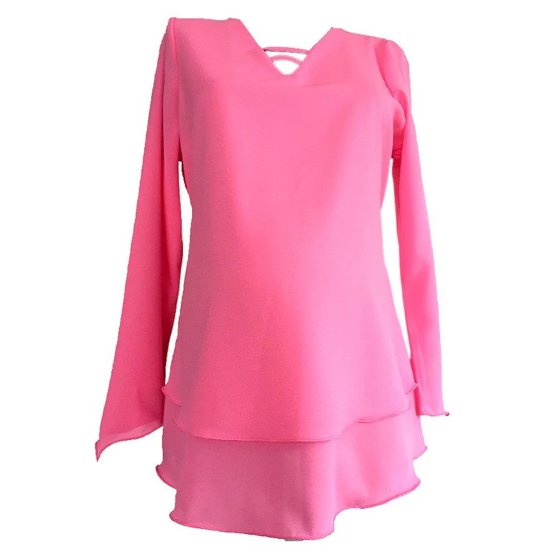 blusa de dos capas rosado 12