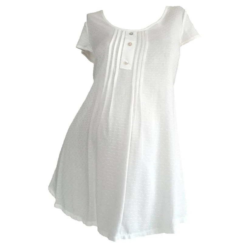 blusa manga corta con pliegues blanco 12