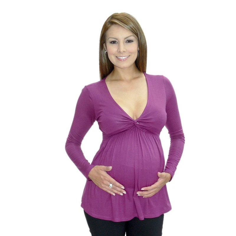blusa escote en v manga larga violeta 14