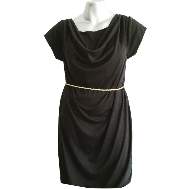 vestido basico con apertura negro xs