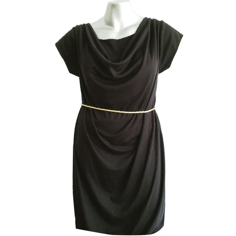 vestido basico con apertura negro m