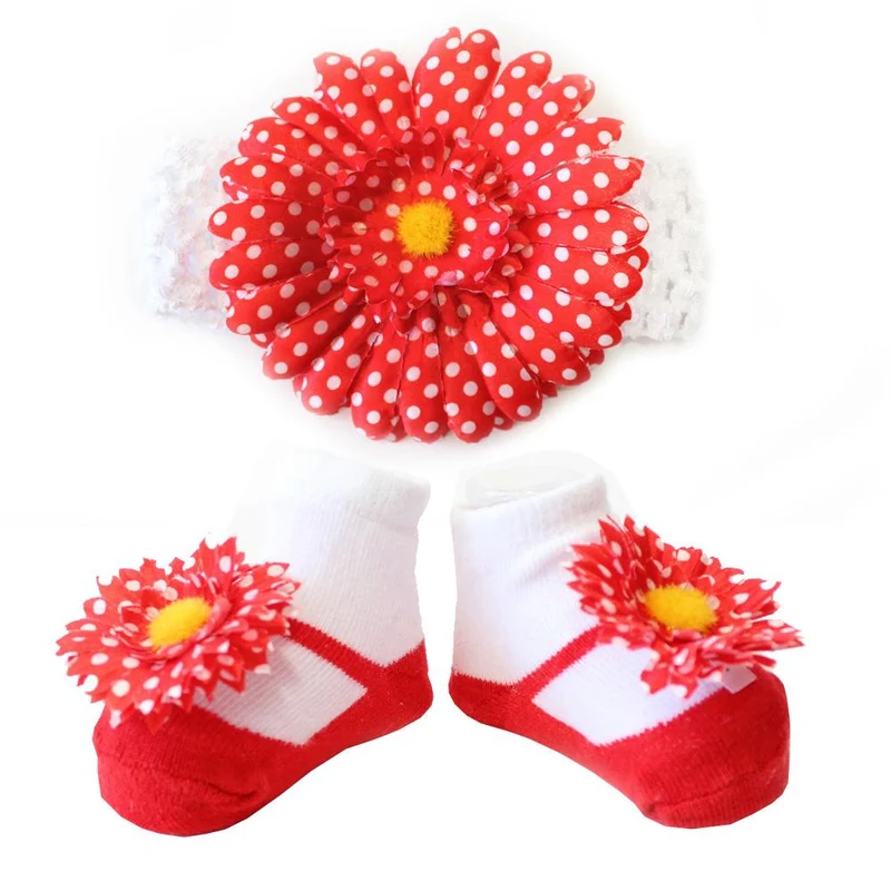 set de botines cintillo margaritas