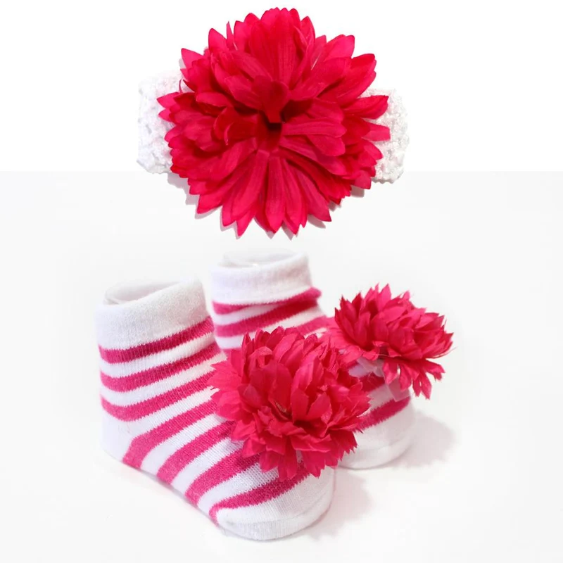 set de botines cintillo pom pom