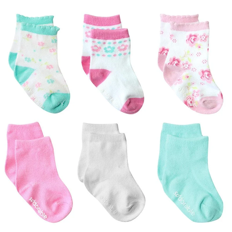 set de medias x6 flores