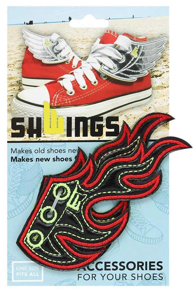shwings llamas de fuego negras