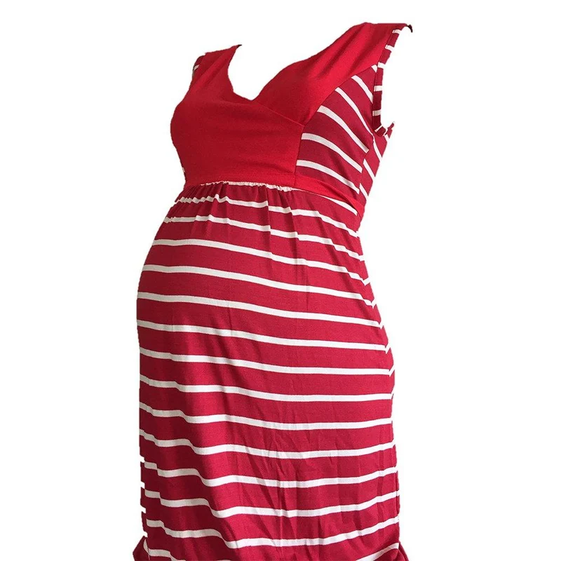vestido largo rayas rojas 12