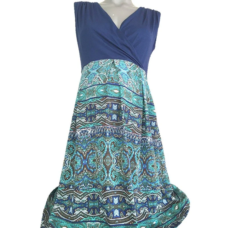 vestido corto cuello en v azul 12