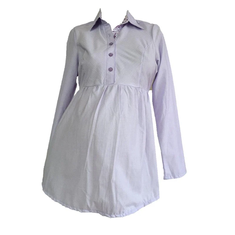 blusa camisera con botones lila 14