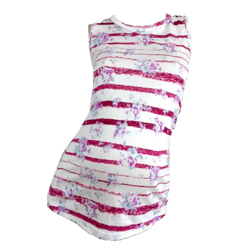 camiseta rayas rojas y flores 12