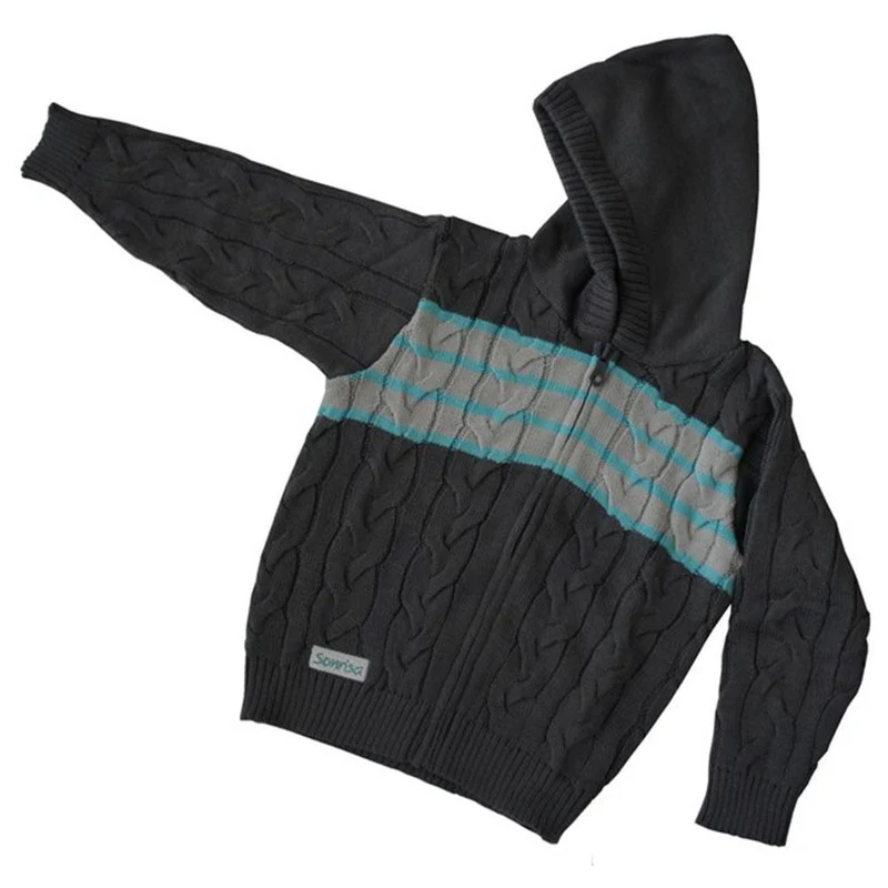 saco tejido con capucha ref. tomas gris talla 18 24 meses