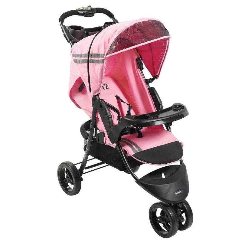 coche jogger clio tres llantas rosado